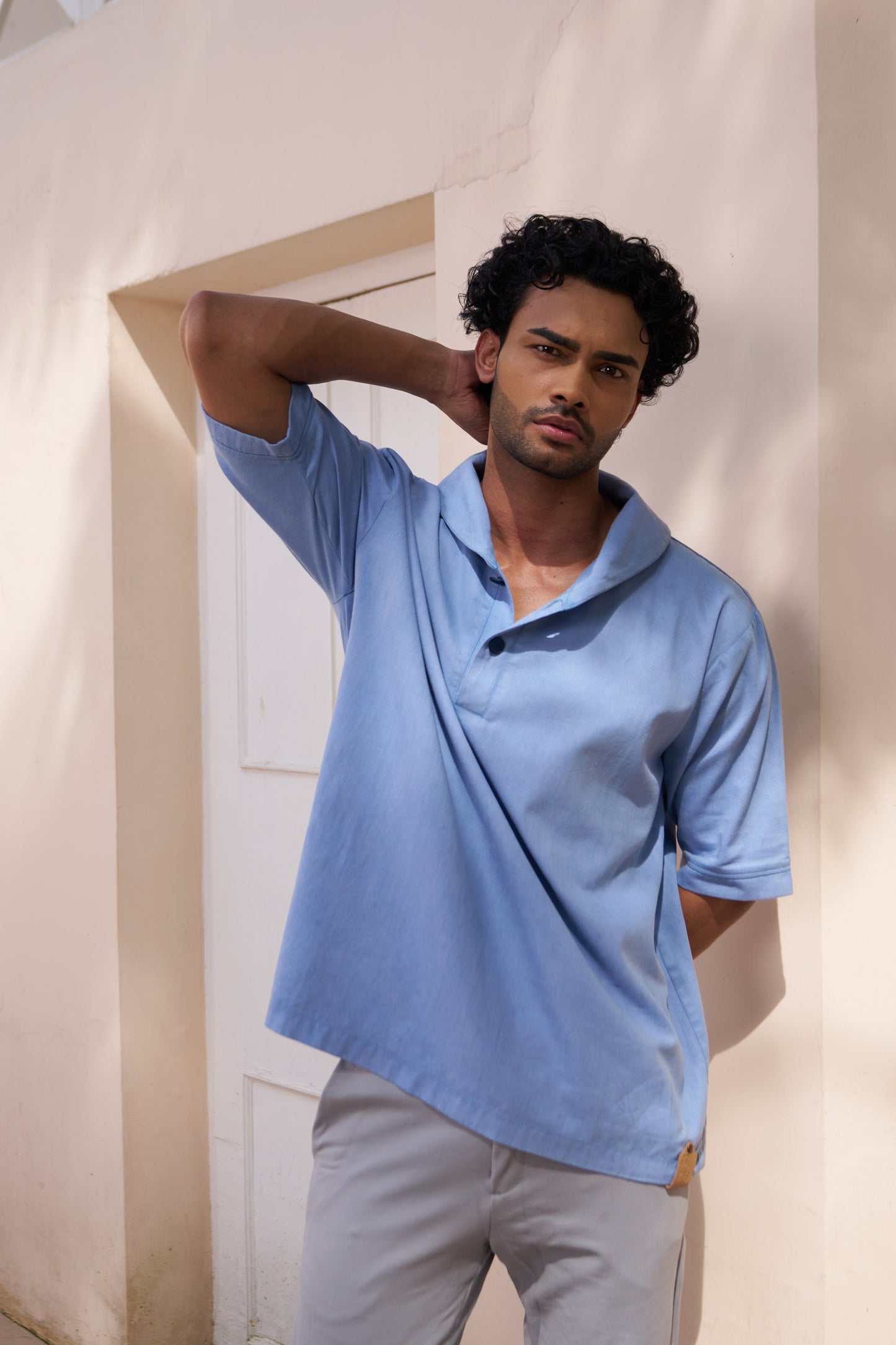 Henley Shirt - Light Blue